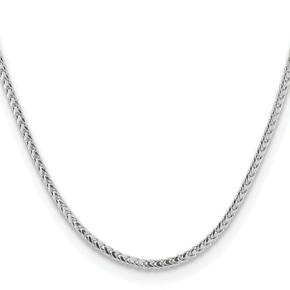 14K White Gold 26 Inch 3mm Franco With Fancy Lobster Clasp Chain Necklace