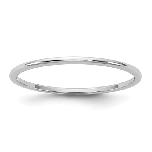 10K White Gold 10Kw 1mm Half Round Band Size 11.5