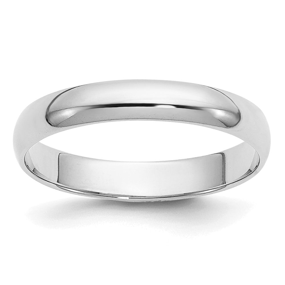 10k White Gold 3mm Half Round Wedding Band Ring