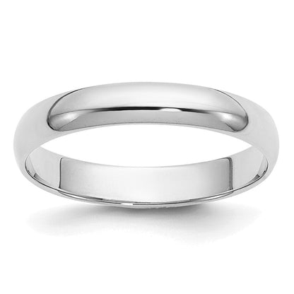 10k White Gold 3mm Half Round Wedding Band Ring