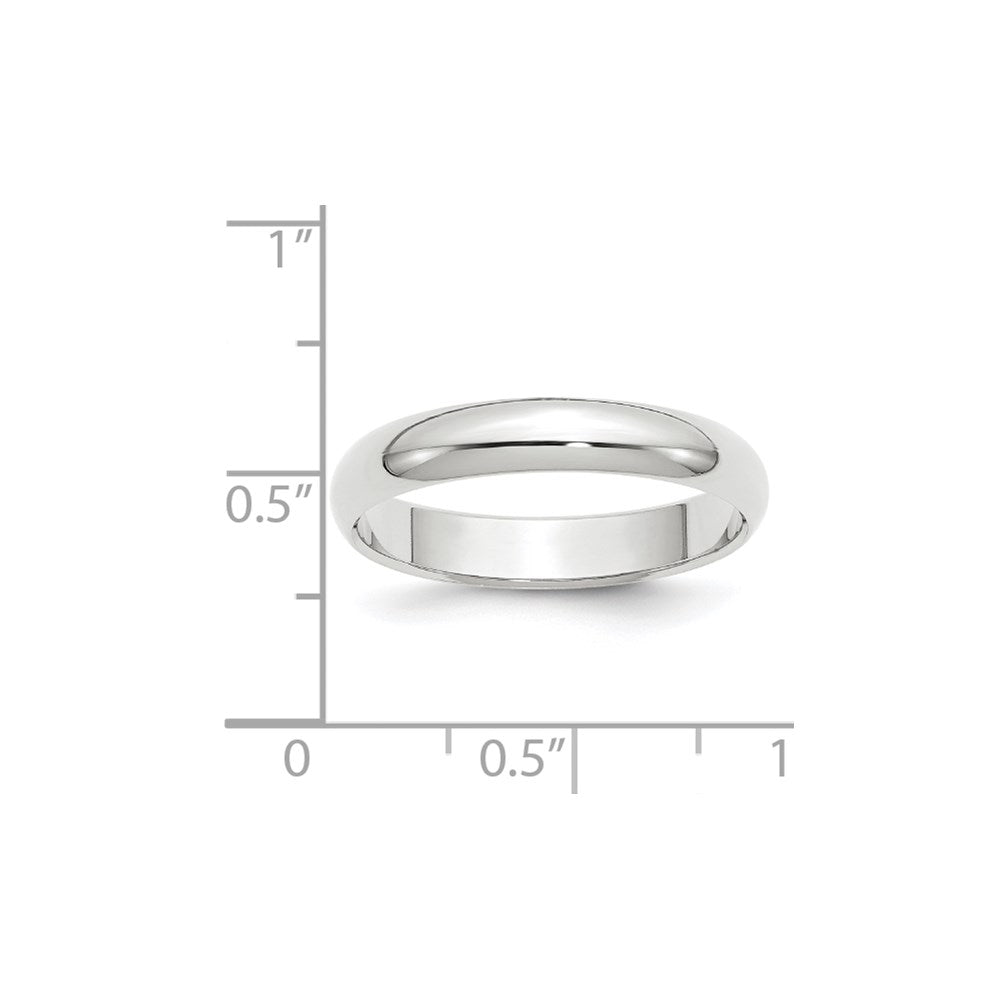 18k White Gold 4mm Half-Round Wedding Band Ring