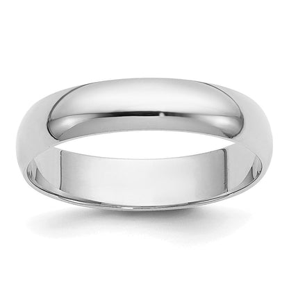 18k White Gold 4mm Half-Round Wedding Band Ring