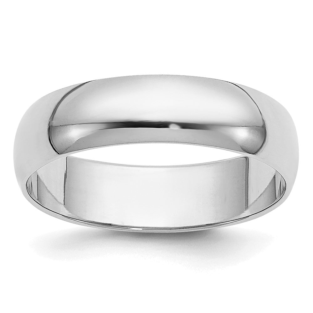 10k White Gold 5mm Half Round Wedding Band Ring