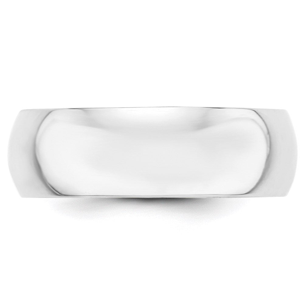 18k White Gold 7mm Half-Round Wedding Band Ring