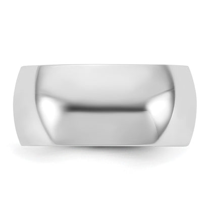 10K White Gold 10Kw 9mm Half Round Band Size 7