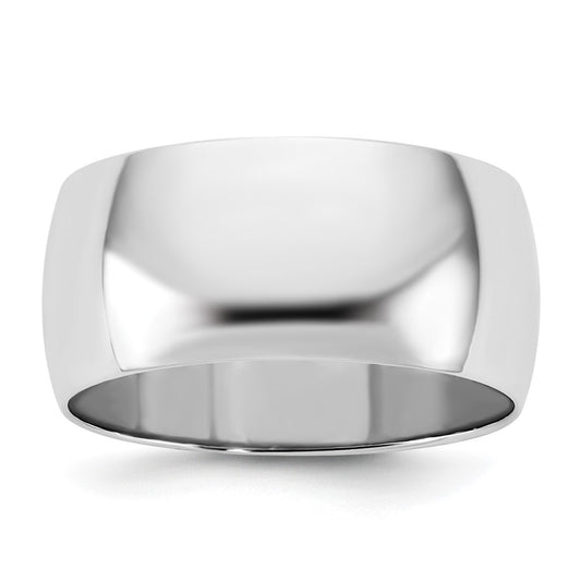 10K White Gold 10Kw 9mm Half Round Band Size 10