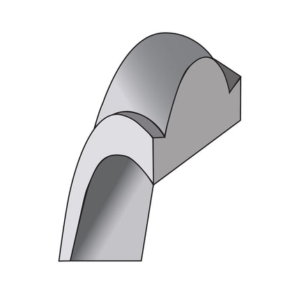 10K White Gold 10Kw 7mm Half Round With Edge Band Size 4.5