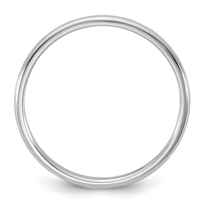 10K White Gold 10Kw 1.5mm Lightweight Half Round Band Size 6.5