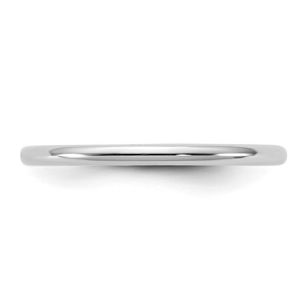 10K White Gold 10Kw 1.5mm Lightweight Half Round Band Size 6.5
