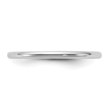 10K White Gold 10Kw 1.5mm Lightweight Half Round Band Size 6.5