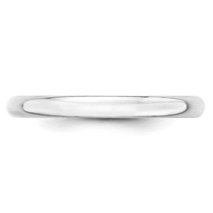 10K White Gold 2.5mm Lightweight Half Round Wedding Band Size 5.5