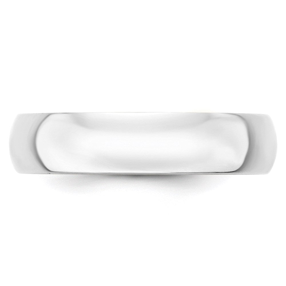 10K White Gold 5mm Lightweight Half Round Wedding Band Size 5