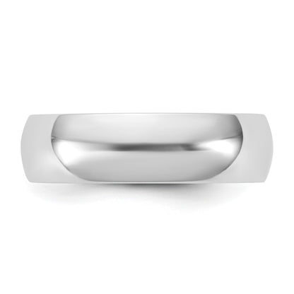 10K White Gold 10Kw 5.5mm Lightweight Half Round Band Size 12
