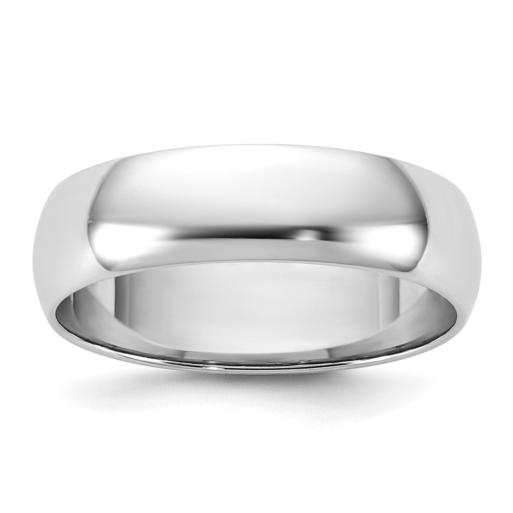 10K White Gold 10Kw 5.5mm Lightweight Half Round Band Size 7