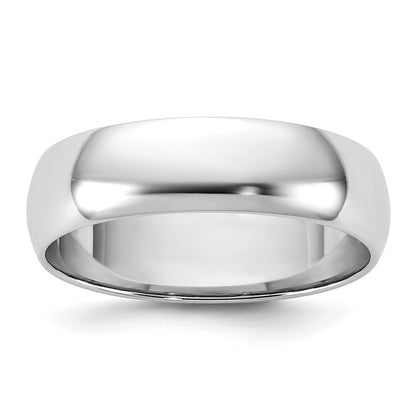 10K White Gold 10Kw 5.5mm Lightweight Half Round Band Size 7
