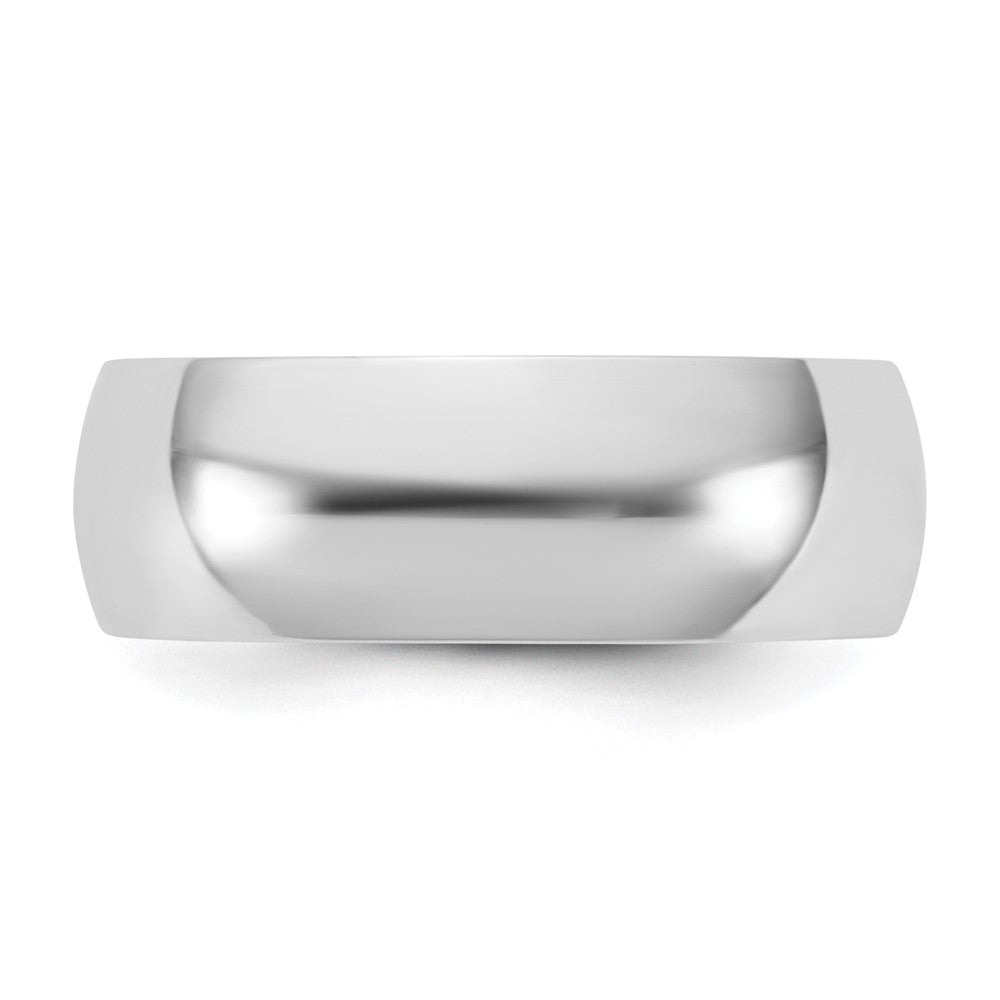 10K White Gold 10Kw 6.5mm Lightweight Half Round Band Size 6