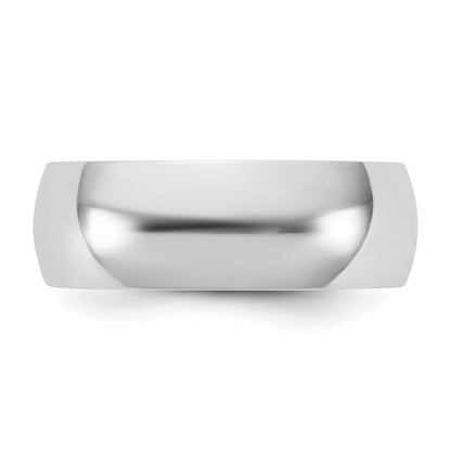 10K White Gold 10Kw 6.5mm Lightweight Half Round Band Size 6