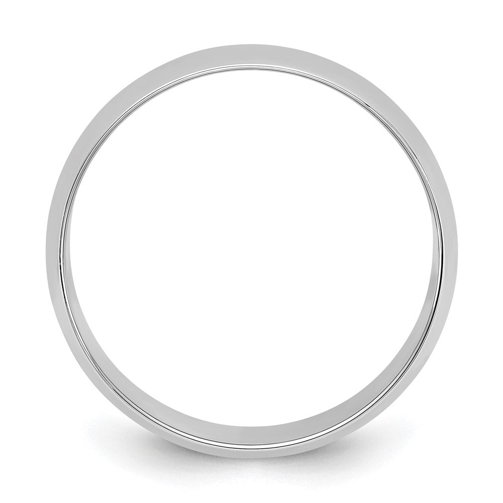 18k White Gold 8mm Lightweight Half Round Wedding Band Ring