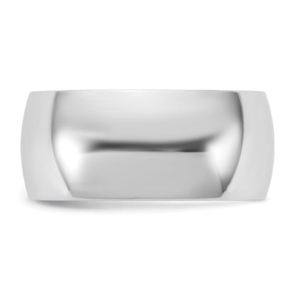 10K White Gold 10Kw 8.5mm Lightweight Half Round Band Size 12