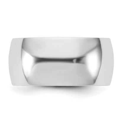 10K White Gold 10Kw 9mm Lightweight Half Round Band Size 5.5