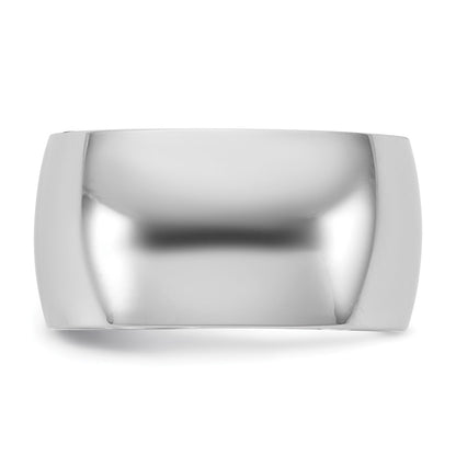 10K White Gold 10Kw 10mm Lightweight Half Round Band Size 8.5