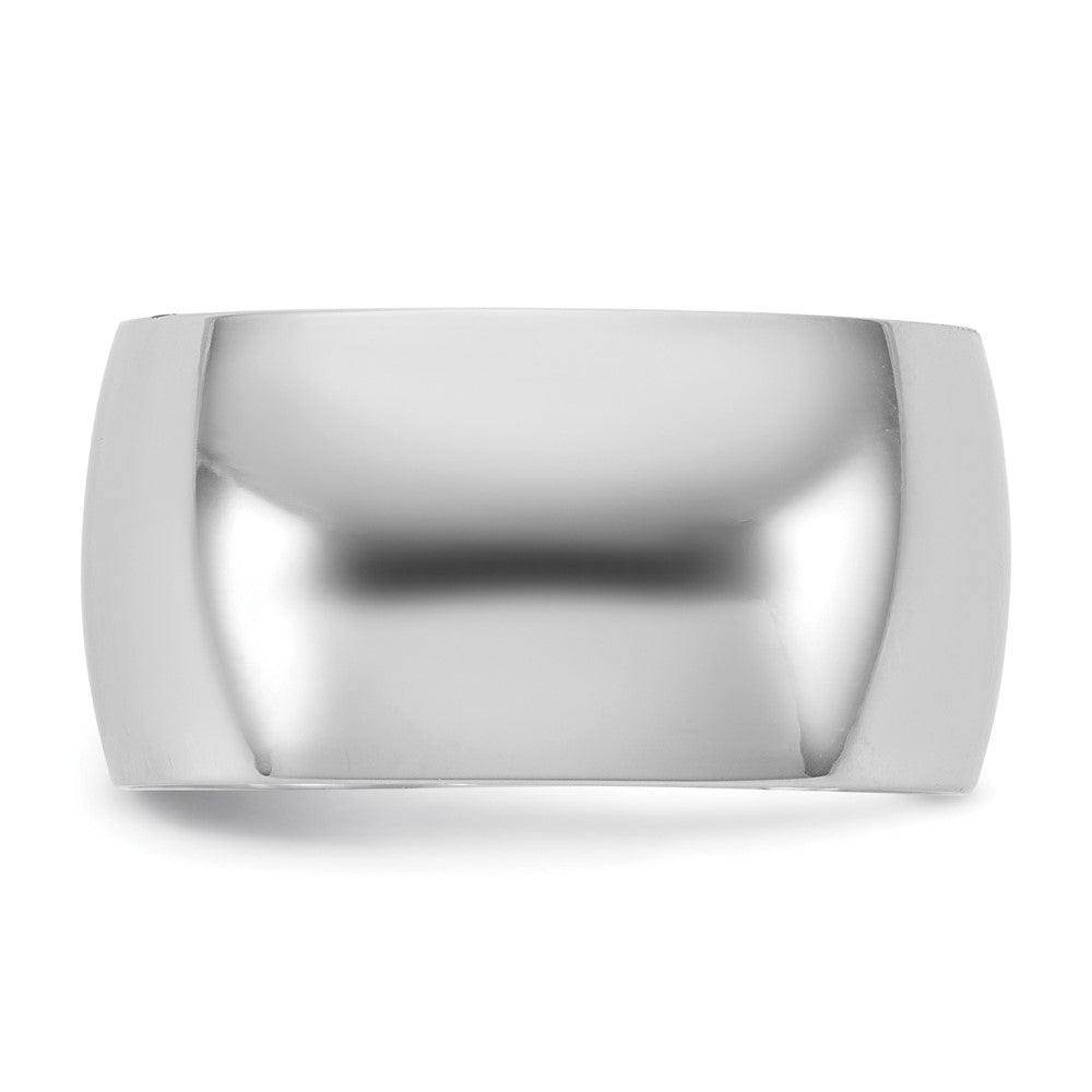 10K White Gold 10Kw 10mm Lightweight Half Round Band Size 8