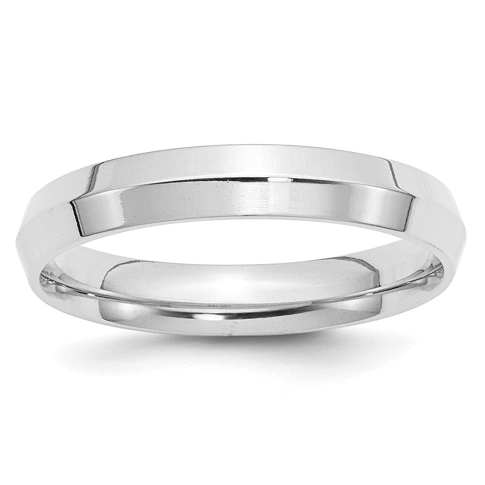 10k White Gold 4mm Knife Edge Comfort Fit Wedding Band Ring