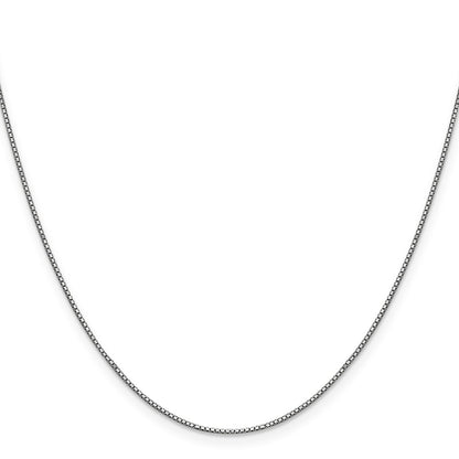 14K White Gold 26 Inch .9mm Box With Lobster Clasp Chain Necklace
