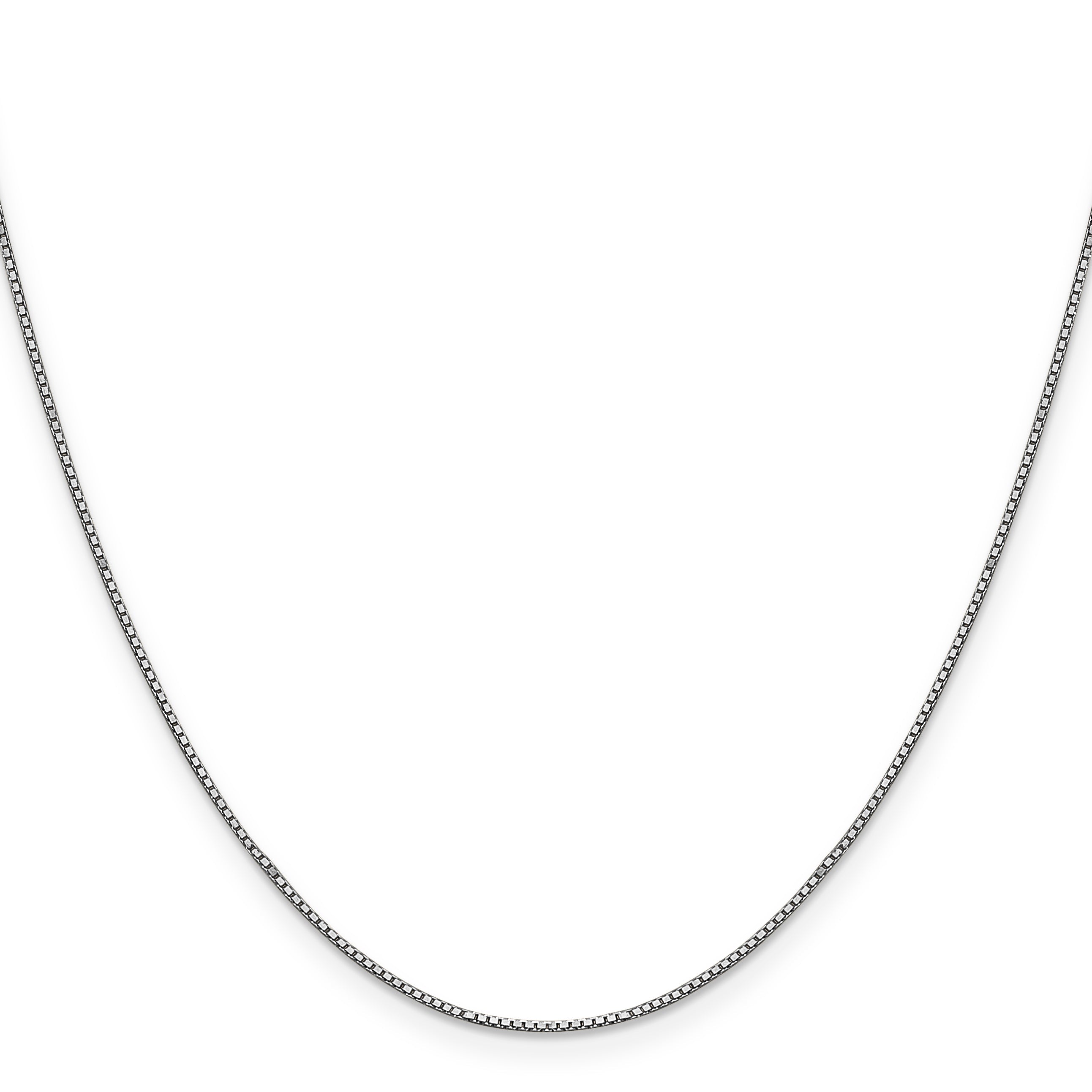 14K White Gold 28 Inch .9mm Box With Lobster Clasp Chain Necklace