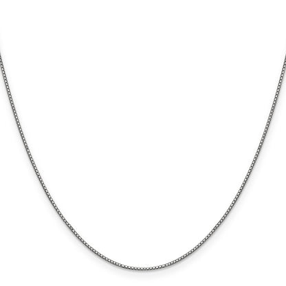 14K White Gold 16 Inch .9mm Box With Lobster Clasp Chain Necklace