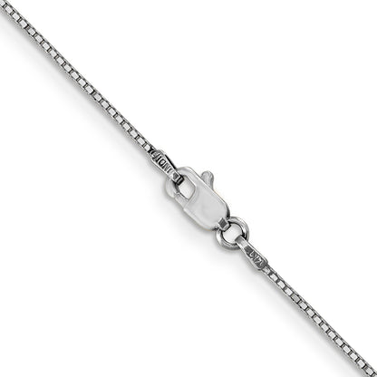 14K White Gold 16 Inch .9mm Box With Lobster Clasp Chain Necklace