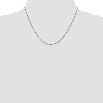 14K White Gold 18 Inch .9mm Box With Lobster Clasp Chain Necklace