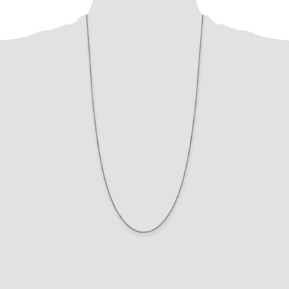 14K White Gold 28 Inch .9mm Box With Lobster Clasp Chain Necklace