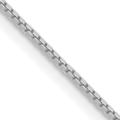 14K White Gold 22 Inch .9mm Box With Lobster Clasp Chain Necklace