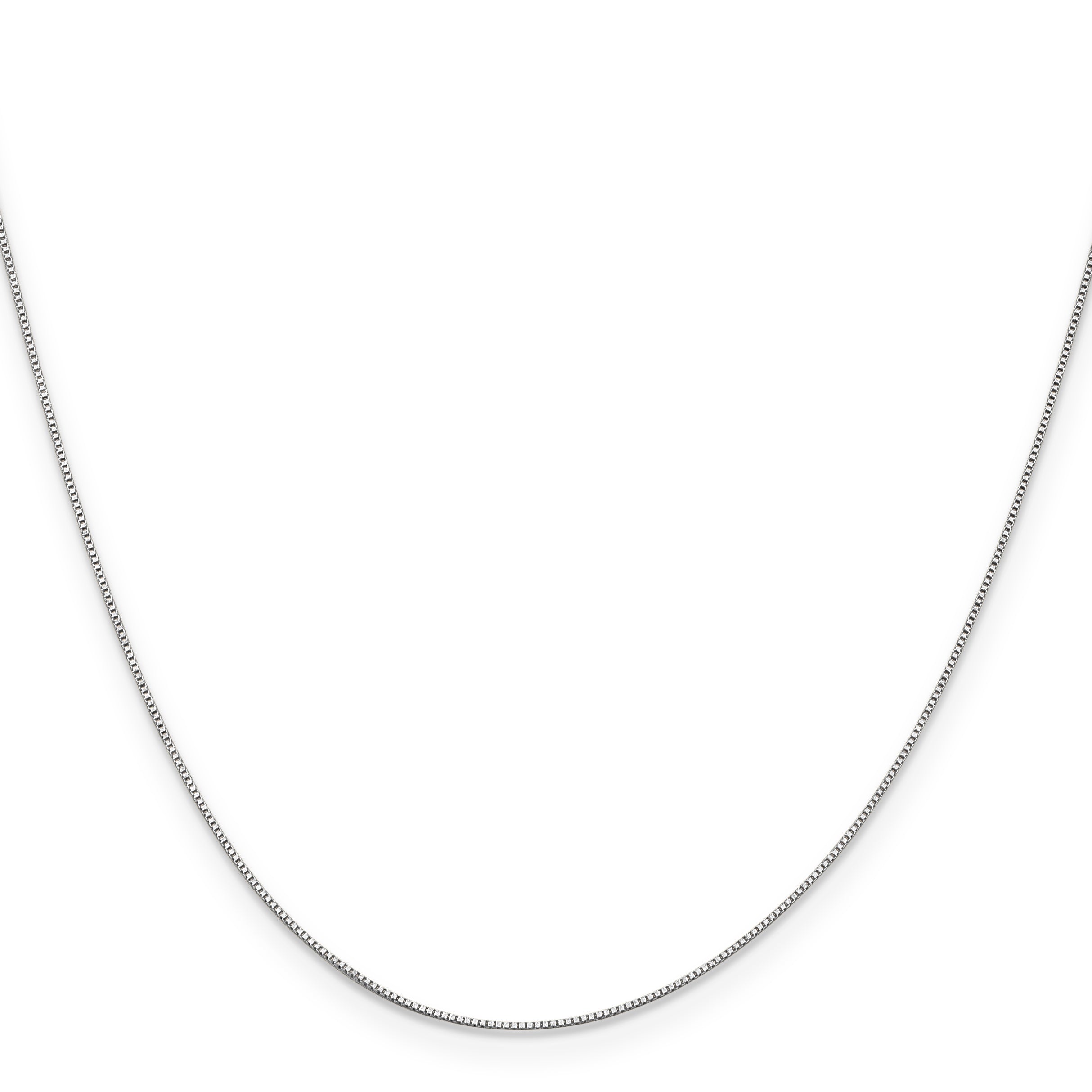 14K White Gold 14 Inch .5mm Box With Spring Ring Clasp Chain Necklace
