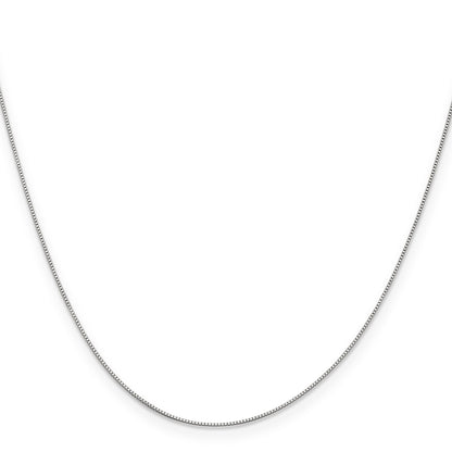 14K White Gold 26 Inch .5mm Box With Spring Ring Clasp Chain Necklace