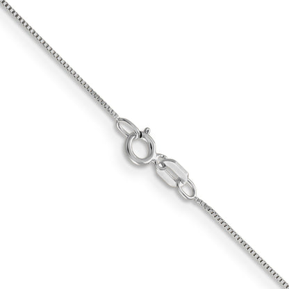 14K White Gold 24 Inch .5mm Box With Spring Ring Clasp Chain Necklace