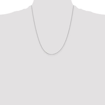 14K White Gold 22 Inch .5mm Box With Spring Ring Clasp Chain Necklace