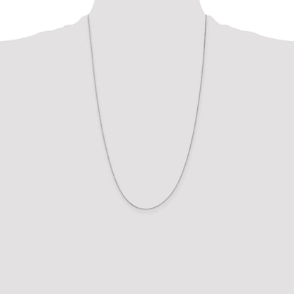 14K White Gold 26 Inch .5mm Box With Spring Ring Clasp Chain Necklace