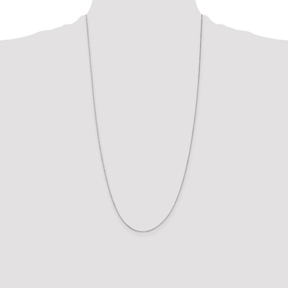 14K White Gold 28 Inch .5mm Box With Spring Ring Clasp Chain Necklace