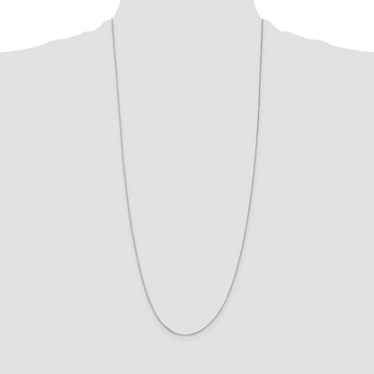 14K White Gold 30 Inch .5mm Box With Spring Ring Clasp Chain Necklace