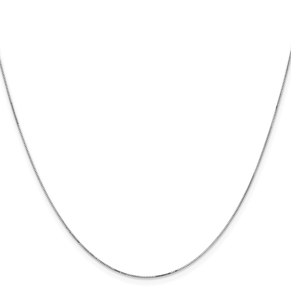 14K White Gold 24 Inch .5mm Box With Lobster Clasp Chain Necklace