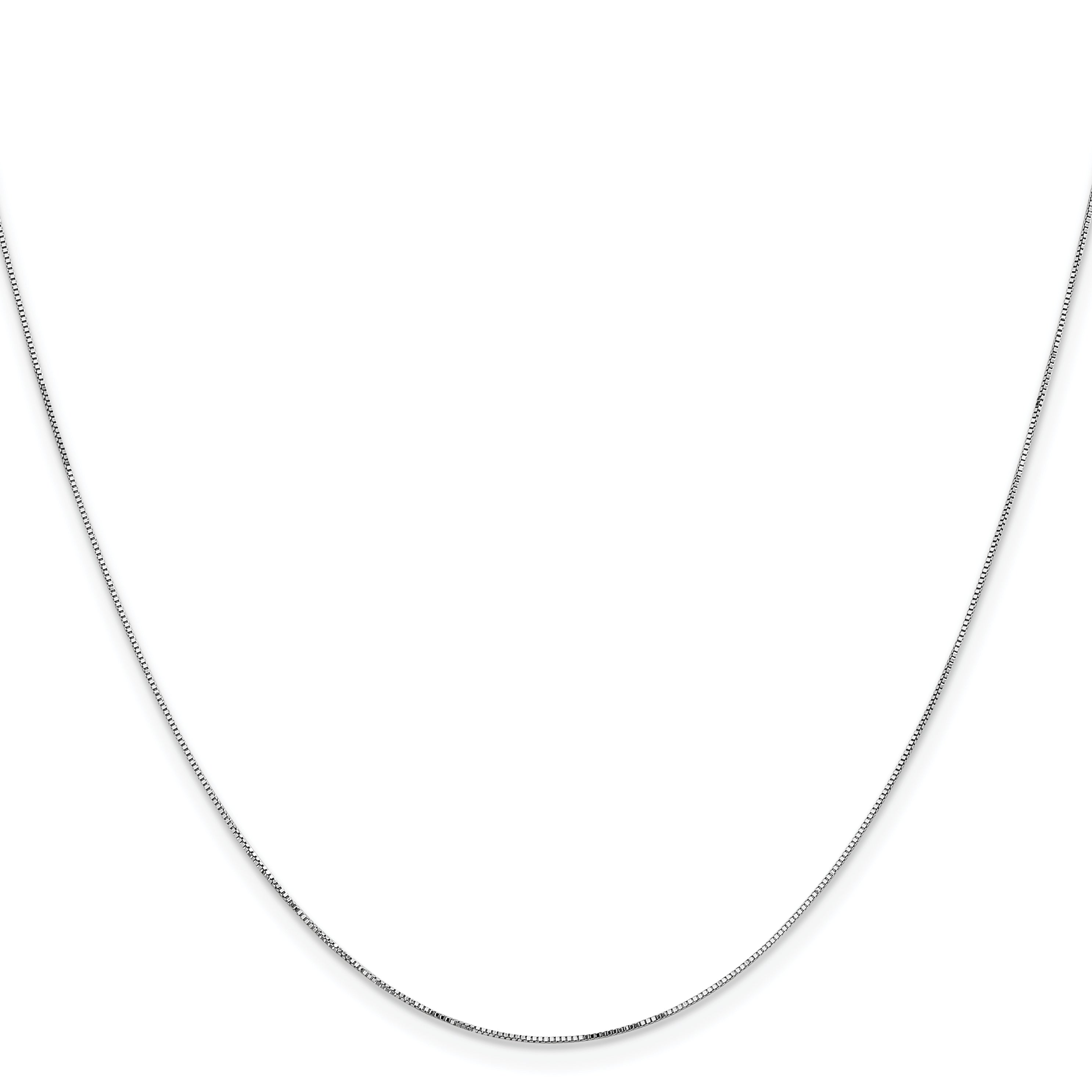 14K White Gold 14 Inch .5mm Box With Lobster Clasp Chain Necklace