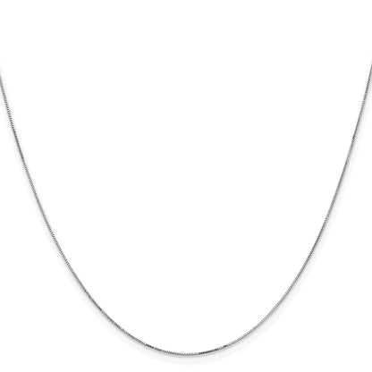 14K White Gold 14 Inch .5mm Box With Lobster Clasp Chain Necklace