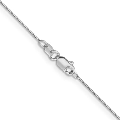 14K White Gold 18 Inch .5mm Box With Lobster Clasp Chain Necklace
