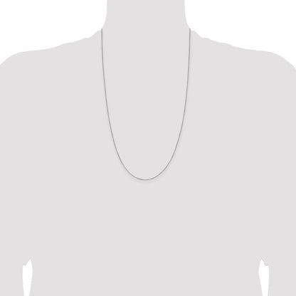 14K White Gold 26 Inch .5mm Box With Lobster Clasp Chain Necklace