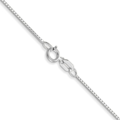14K White Gold 18 Inch .7mm Box With Spring Ring Clasp Chain Necklace