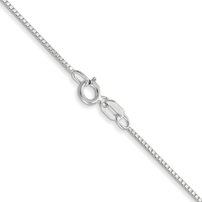 14K White Gold 20 Inch .7mm Box With Spring Ring Clasp Chain Necklace