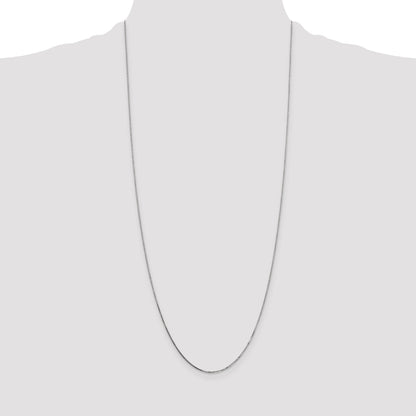 14K White Gold 30 Inch .7mm Box With Spring Ring Clasp Chain Necklace