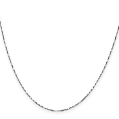 14K White Gold 18 Inch .7mm Box With Lobster Clasp Chain Necklace